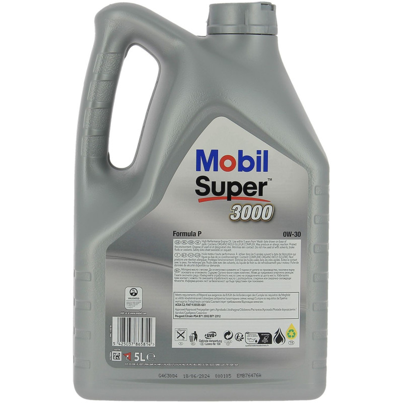 MOBIL Synthetic motor oil S3000 - 0W30 Formula-P - 5 L