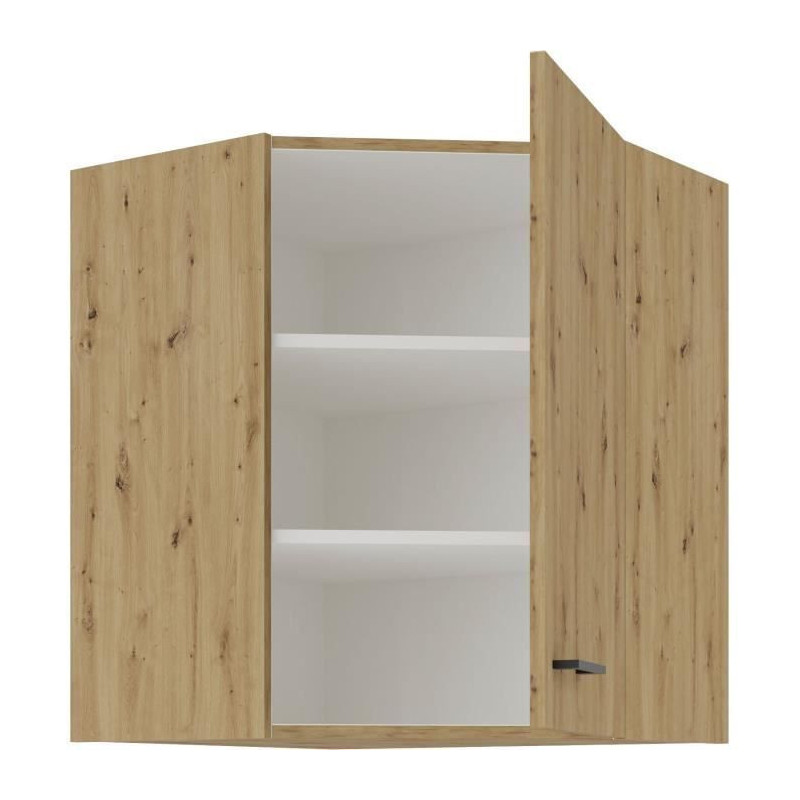 High corner unit - MODENA - 89 x 89 cm - Artisan oak and matt black -