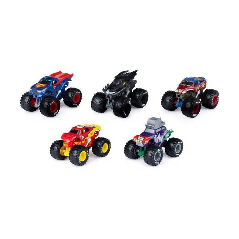 PACK OF 5 DIE-CAST VEHICLES 1:64 DC COMICS Monster Jam