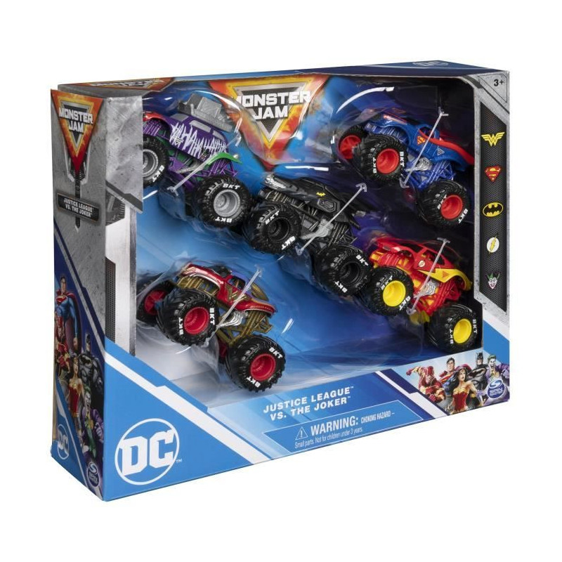 PACK OF 5 DIE-CAST VEHICLES 1:64 DC COMICS Monster Jam