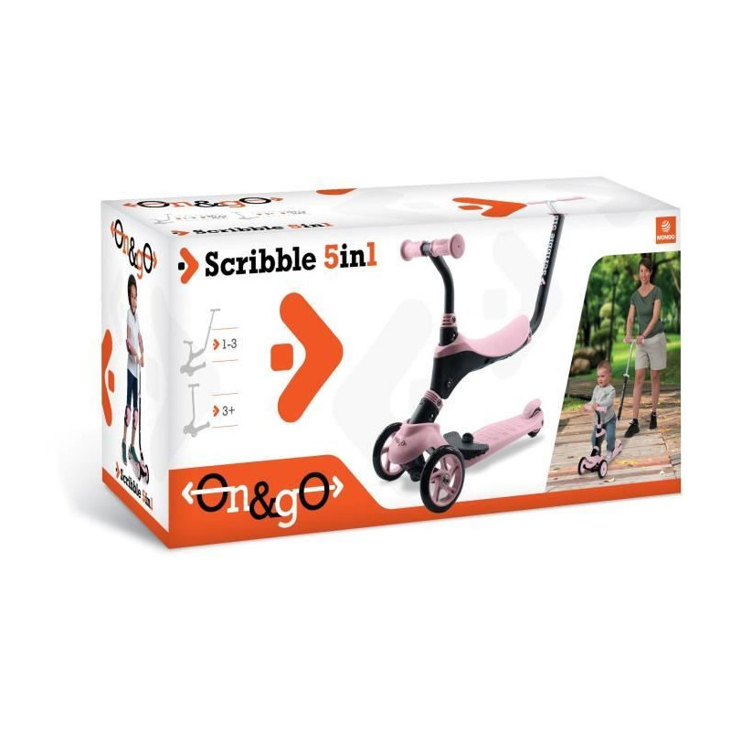 MONDO On and Go Scribble Scooter 5 in 1 - Pink
