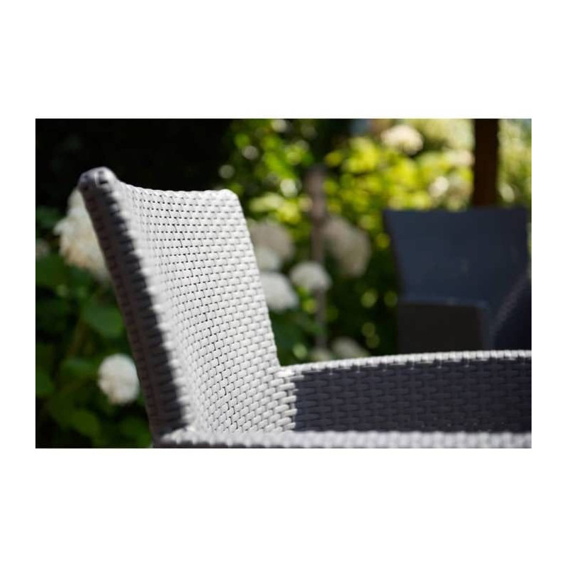 IOWA Woven rattan-look garden armchair Gray