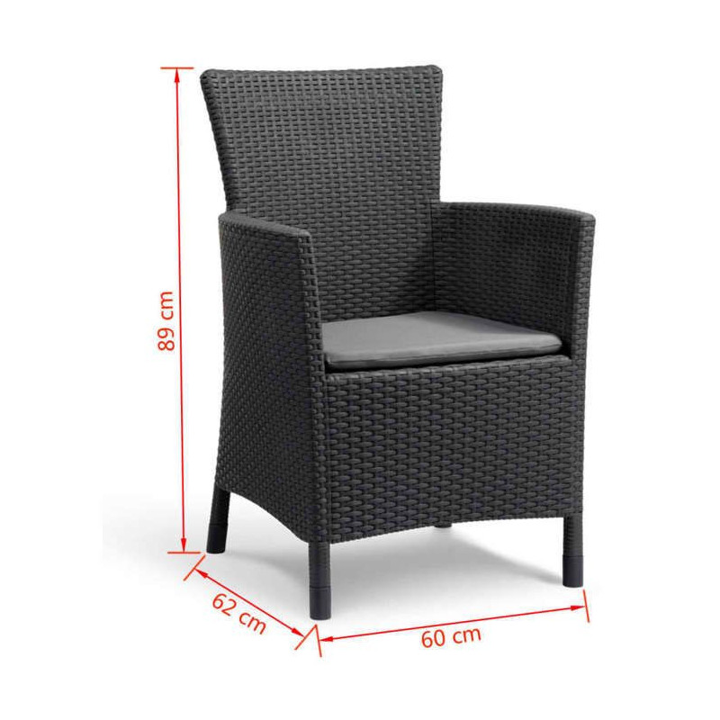 IOWA Woven rattan-look garden armchair Gray