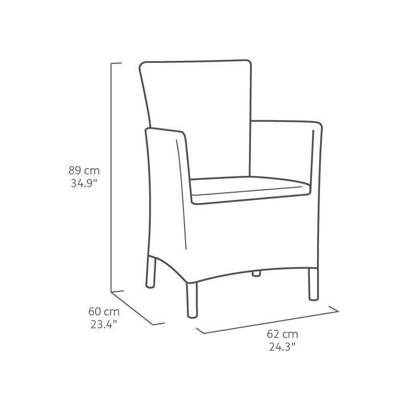 IOWA Woven rattan-look garden armchair Gray