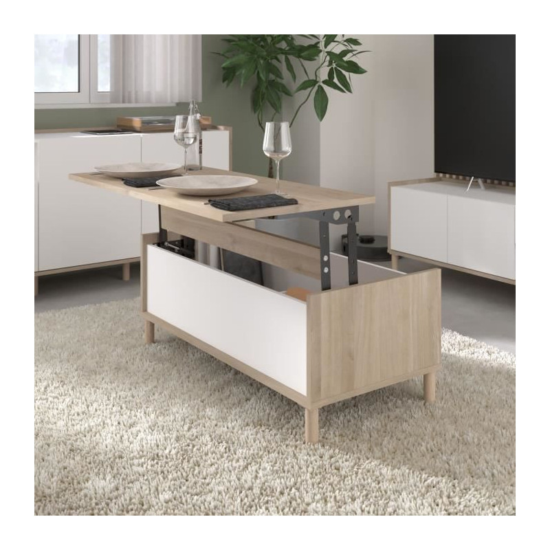 MORPHOS lift-up coffee table - L 100 x D 50 x H 43.6 cm - Rectangular