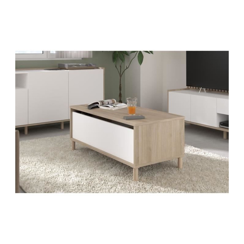 MORPHOS lift-up coffee table - L 100 x D 50 x H 43.6 cm - Rectangular