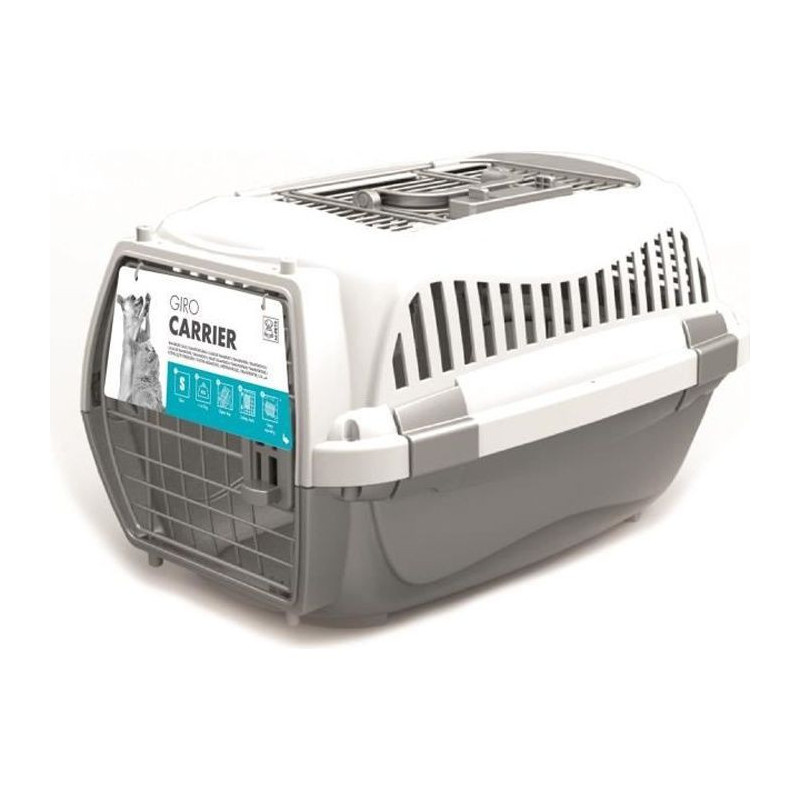 MPETS Transport Cage - For Dogs - M - Gray and White