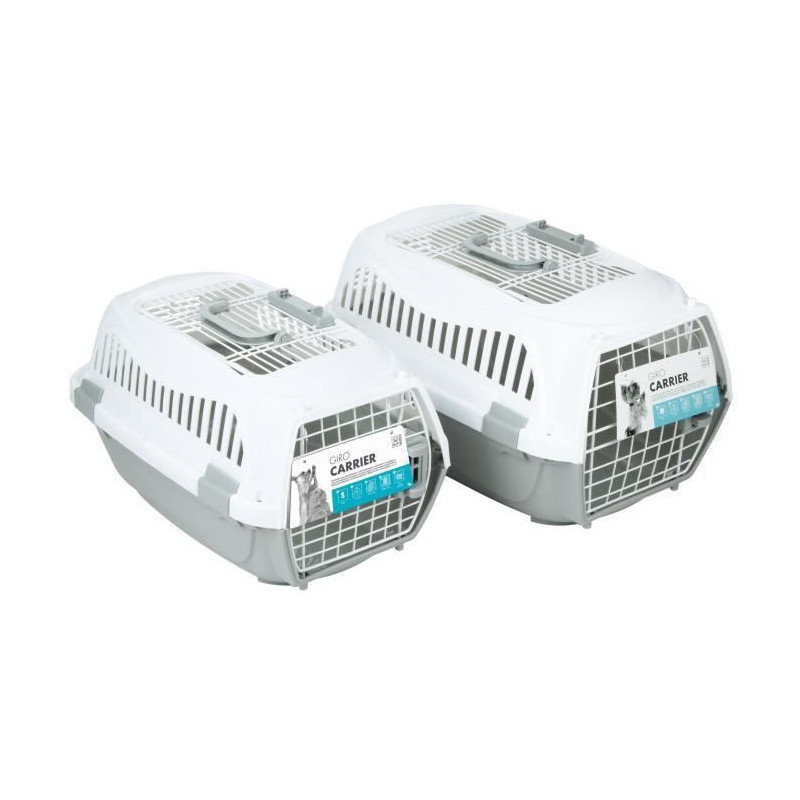MPETS Transport Cage - For Dogs - M - Gray and White