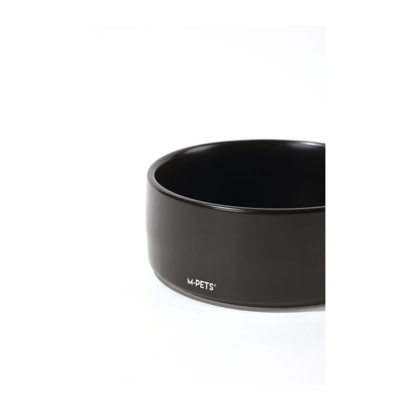 Ceramic bowls with bamboo stand 2x350 ml - Mpets - OPERA - Black
