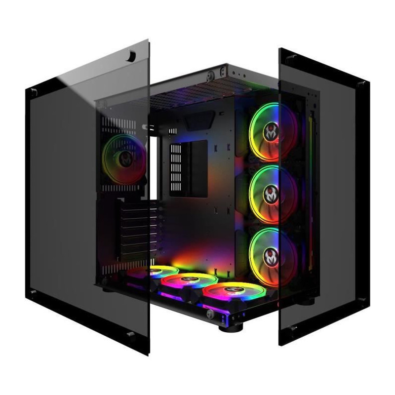 MRED - PC Gamer ATX - Black RGB Crystal Sea