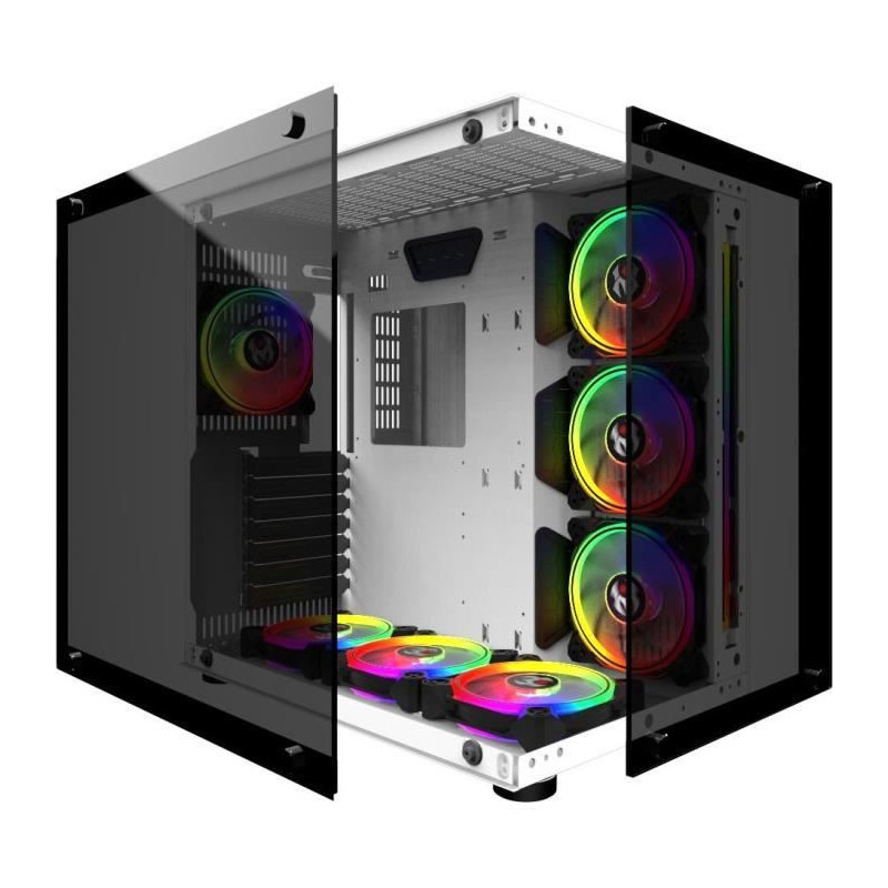MRED - PC Gamer ATX - White RGB Crystal Sea