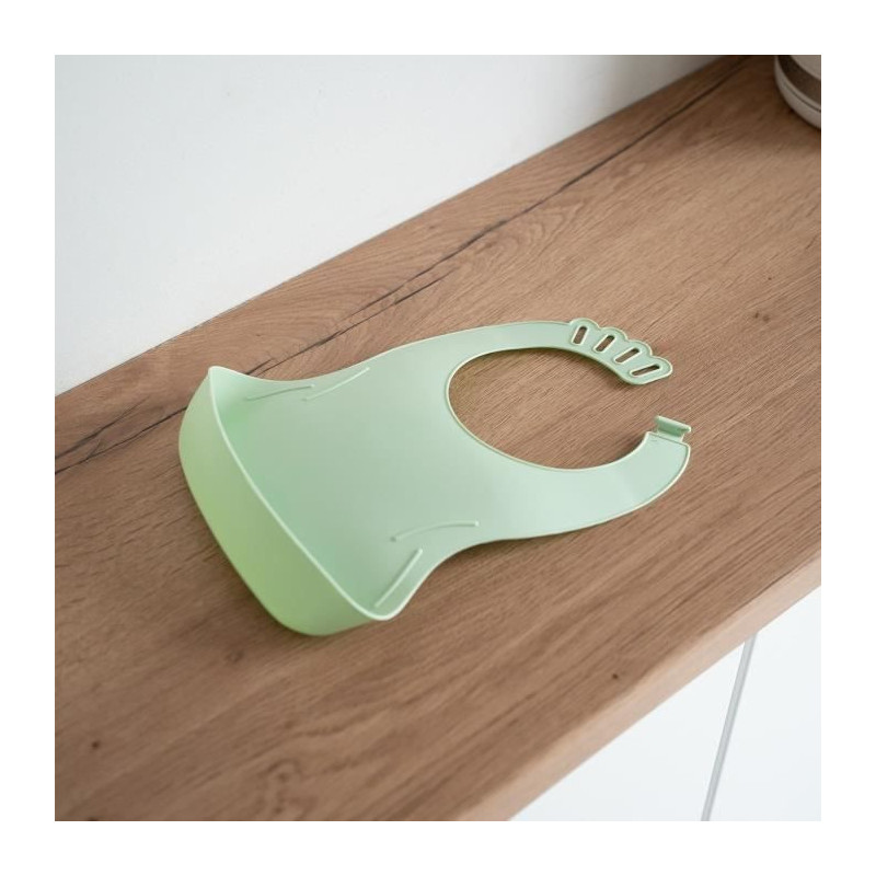 SET OF 2 CELADON GREEN BIBOU BIBS - CHARM GREY
