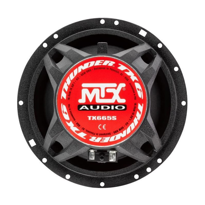 MTX TX665S Speakers Kit 16.5cm 2-way 90W RMS 4O aluminum chassis neody