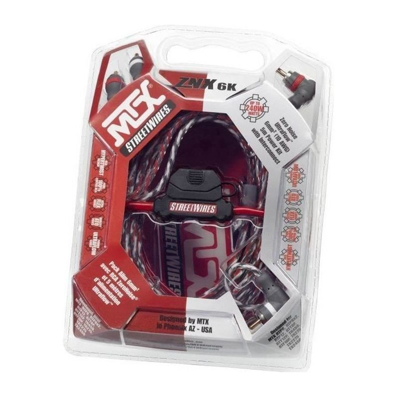 MTX 6mm2 Power Supply Pack with RCA StreetWires ZNX6K 5m