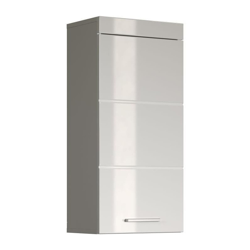 AMANDA high bathroom storage unit - 1 door - White - L 37 x D 23 x H 7