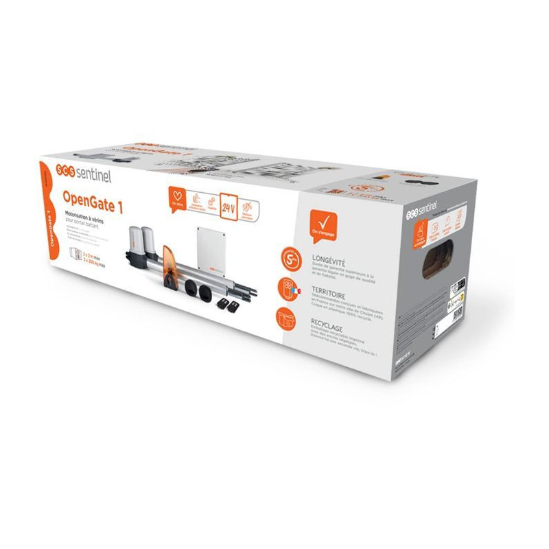 24V motorization with cylinders for swing gate - OpenGate 1 - SCS SENT