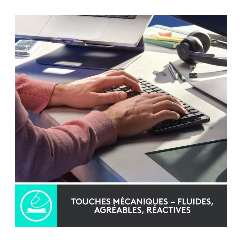 Logitech - Wireless Keyboard - MX Mini - Mechanical - Performance Back