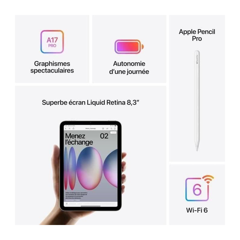 APPLE iPad mini (2024) - 8.3'' - WiFi - 128 GB - Starlight