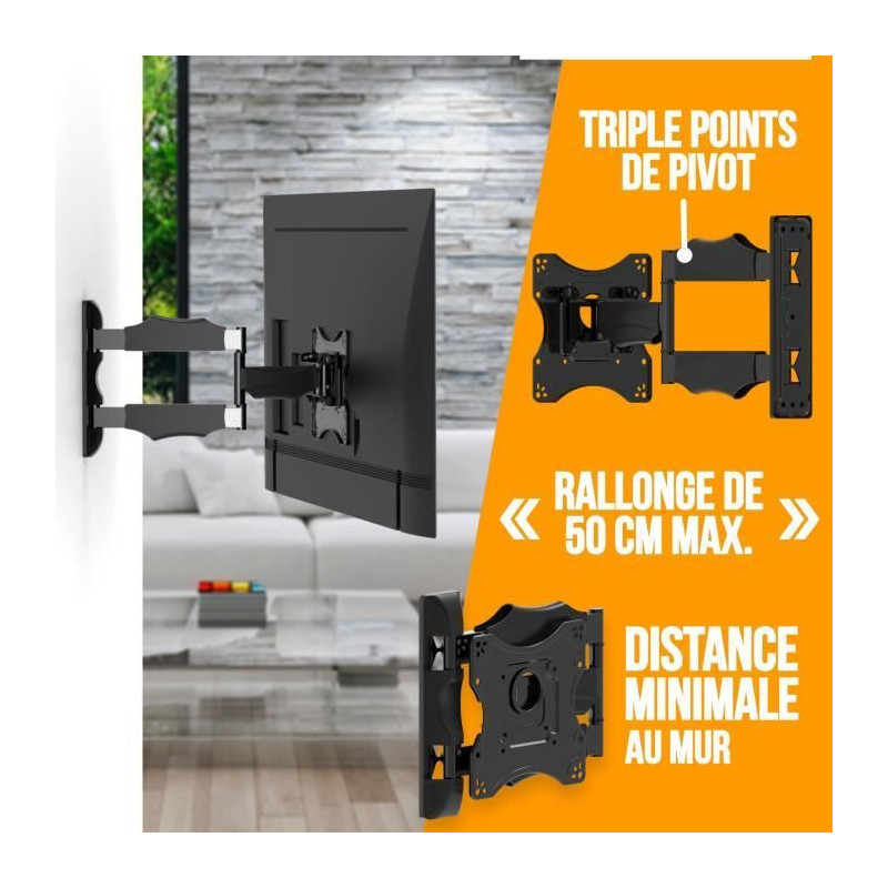 NANOOK Full Motion Tilt TV Wall Mount Bracket for 19-43 Inch TVs - Wal