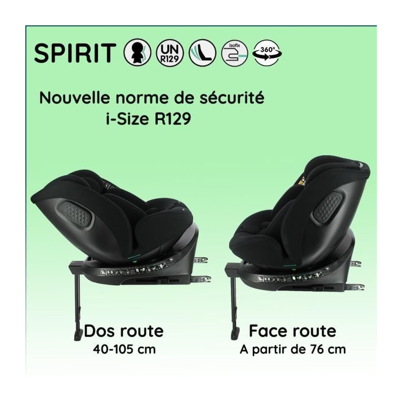 Isofix car seat NANIA SPIRIT 40-150 cm R129 – 0 to 10 years – Rear