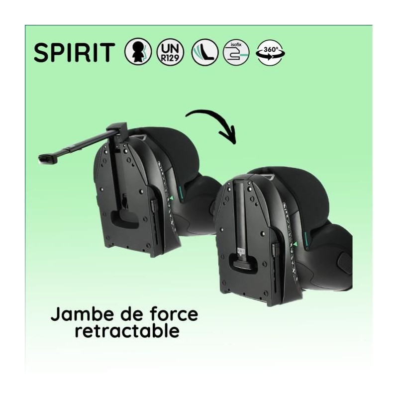 Isofix car seat NANIA SPIRIT 40-150 cm R129 – 0 to 10 years – Rear