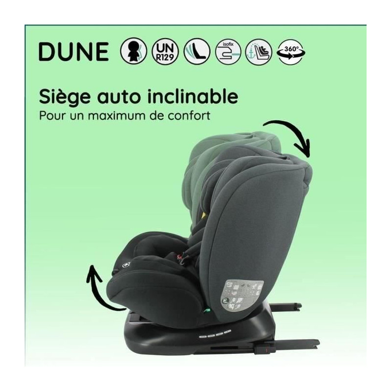 Isofix car seat NANIA DUNE 40-150 cm R129 – 0 to 10 years – Rear f