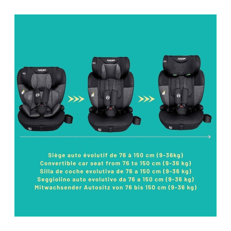 Isofix car seat - NANIA - MILANO - Group 1/2/3 - I-size - With reducer