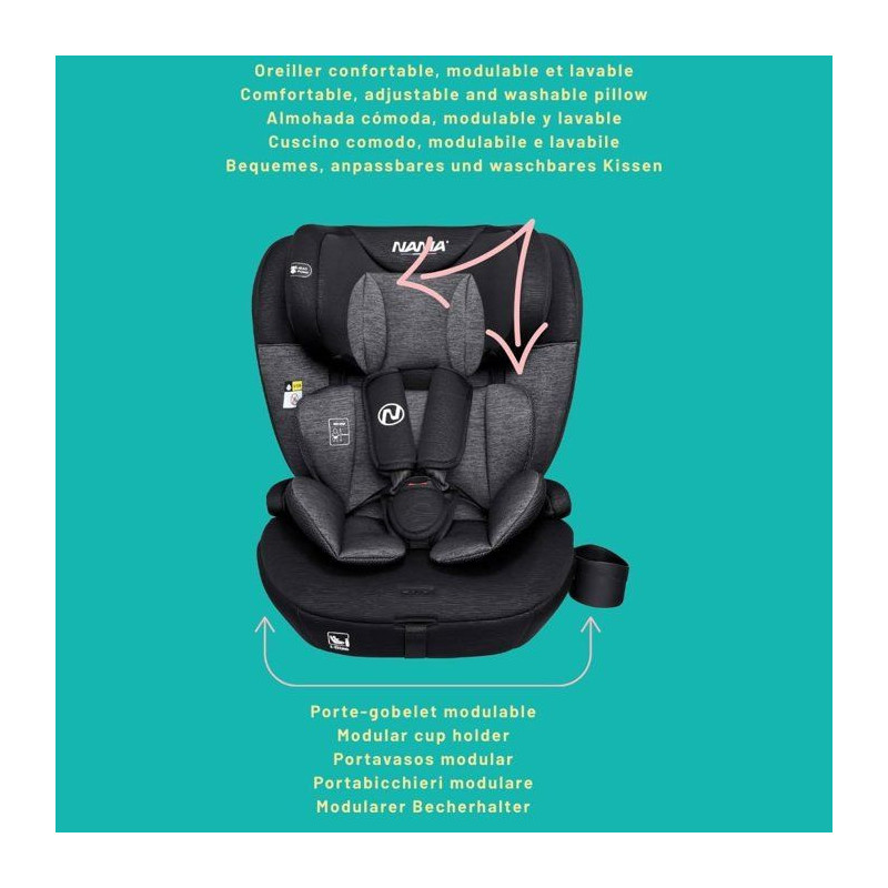 Isofix car seat - NANIA - MILANO - Group 1/2/3 - I-size - With reducer