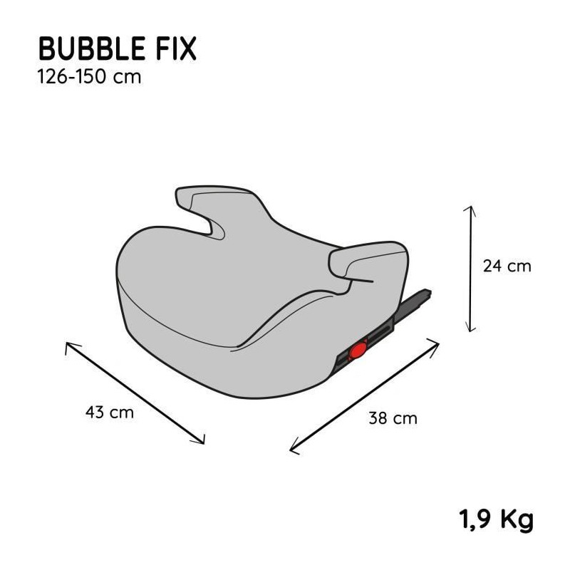 Booster car seat - NANIA - Bubblefix - Group 3 - Isofix - I-Size - 126