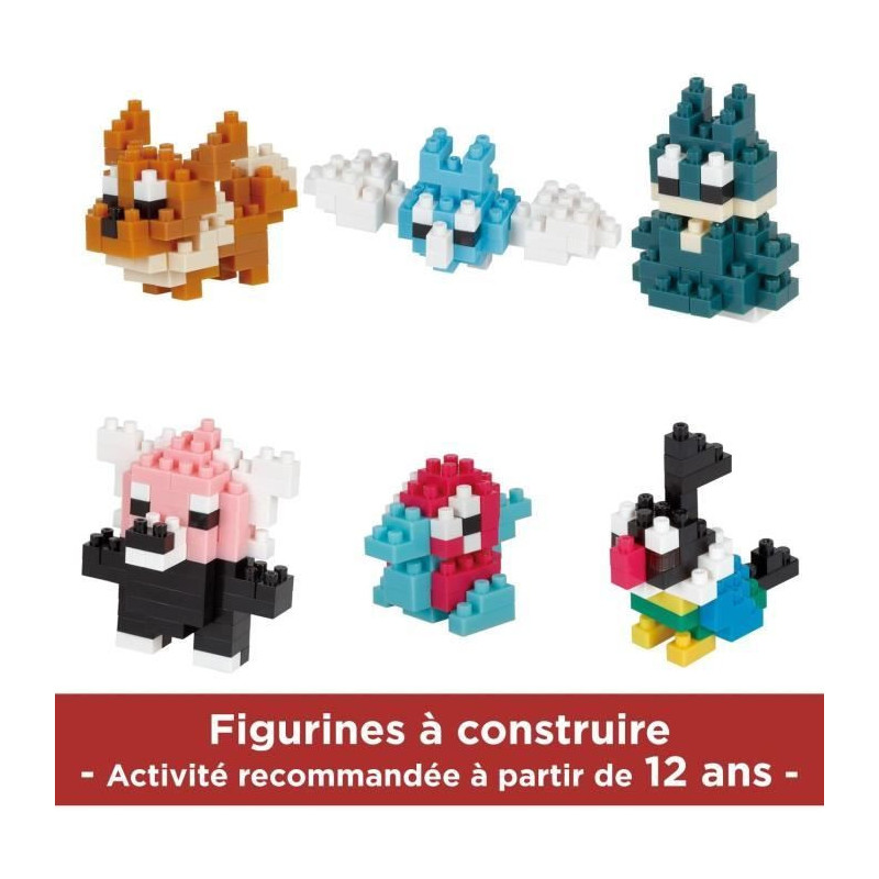 6-Piece Brick Figure Set - BANDAI - NANOBLOCK - Normal Type Pokémon P