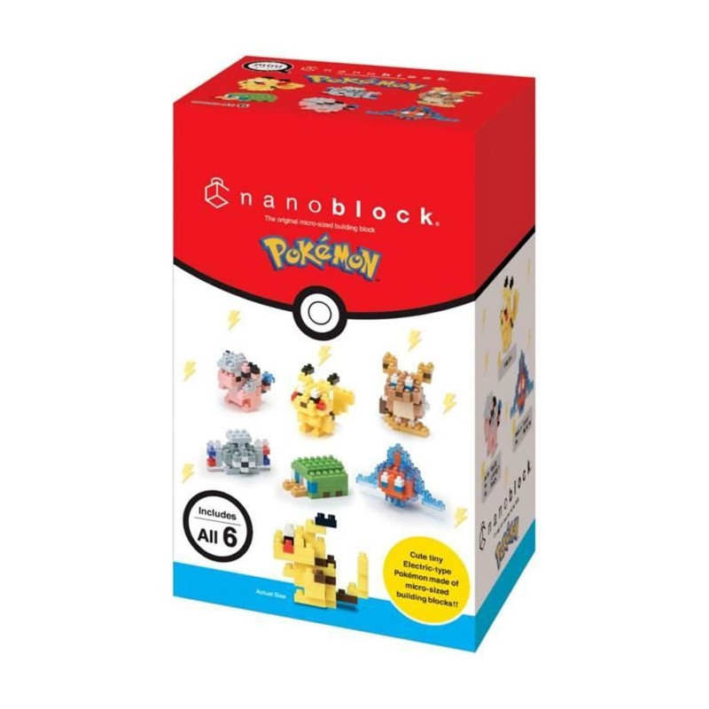 6-Piece Brick Figure Set - BANDAI - NANOBLOCK - Electric Pokémon Pack