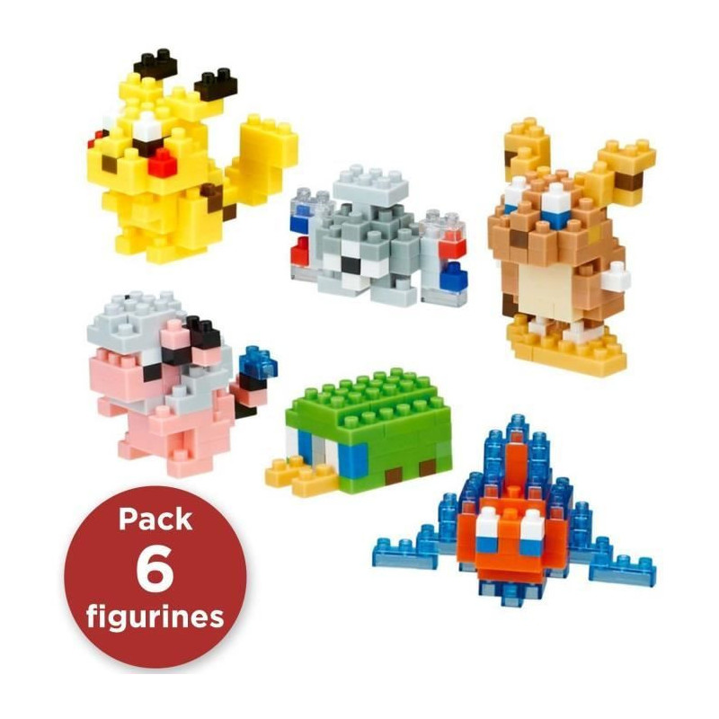 6-Piece Brick Figure Set - BANDAI - NANOBLOCK - Electric Pokémon Pack
