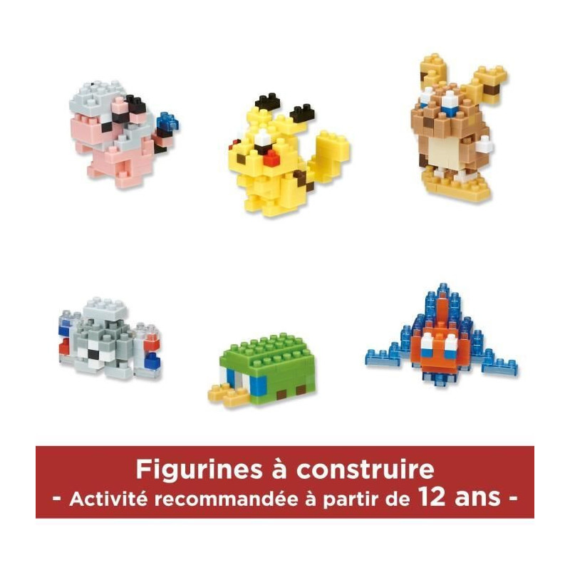 6-Piece Brick Figure Set - BANDAI - NANOBLOCK - Electric Pokémon Pack