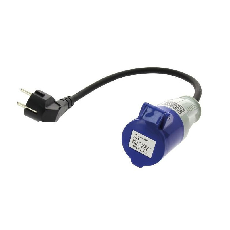Female adapter CEE 17 - Schuko male with cord - 200 V - 16 A