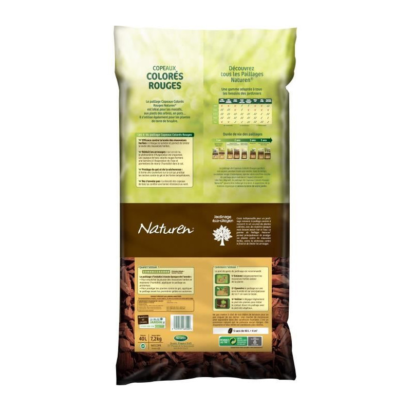 Naturen red colored shavings - 40L