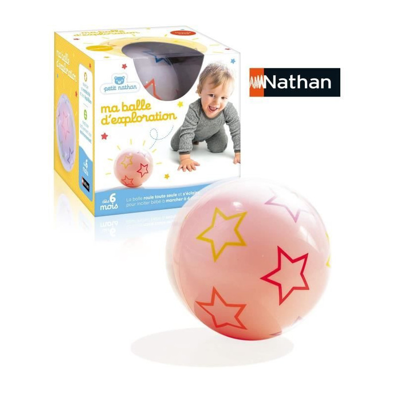 Toy - NATHAN - Exploration ball - Motor skills for babies, changes col