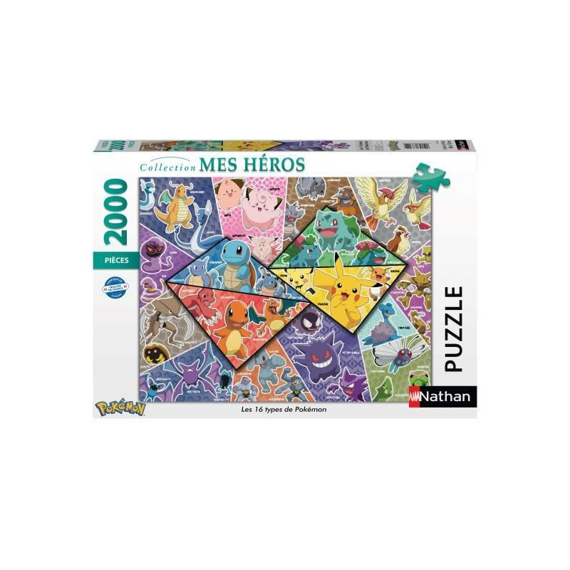 Nathan-POKEMON-Puzzle 2000 pieces - The 16 types of Pokémon-400555687