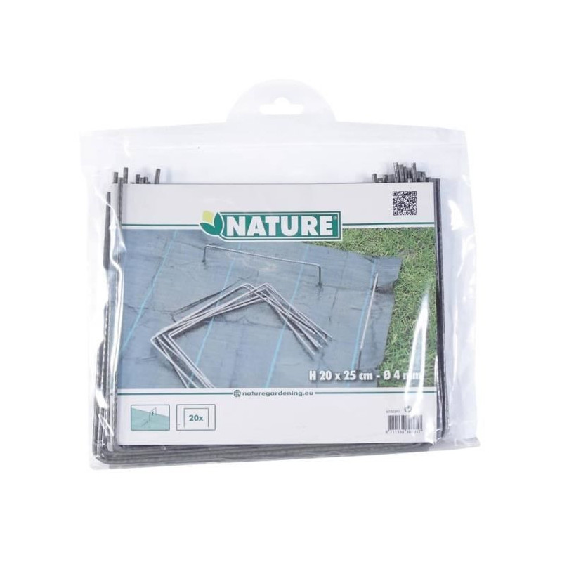 NATURE Set of 10 metal clips for fixing to the ground - Ø 4 mm / H 20