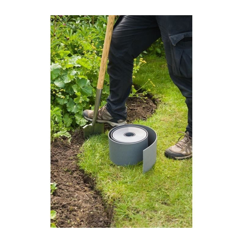 Nature Garden Border - Polyethylene - Thickness 3 mm - Gray - H7.5 cm