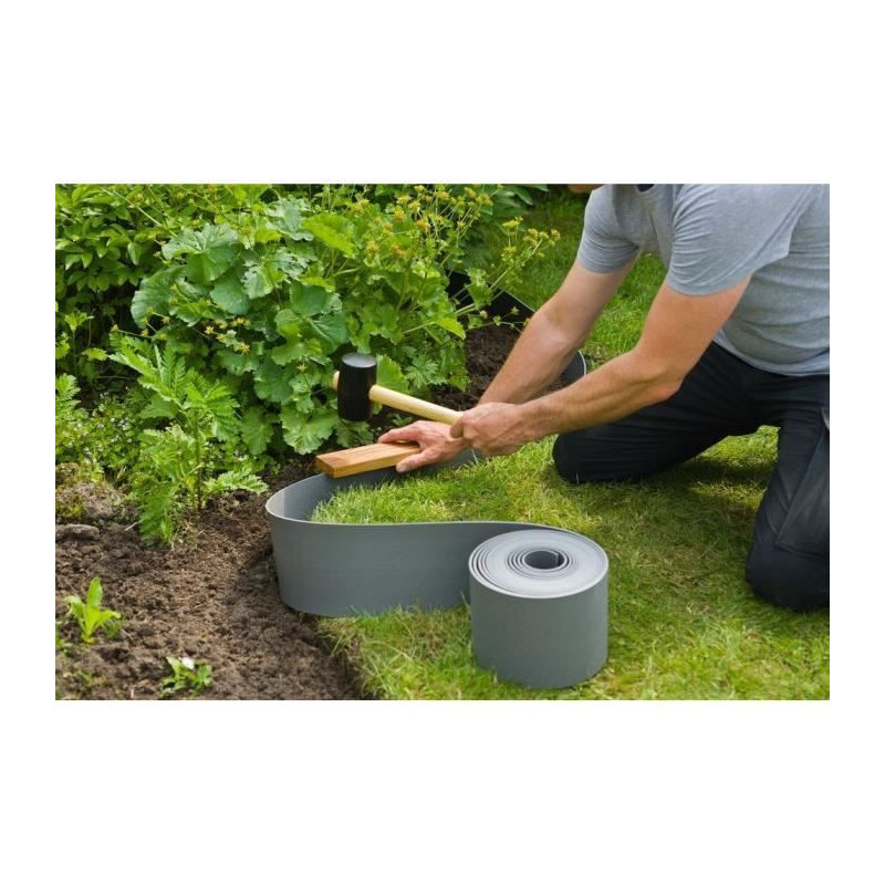 Nature Garden Border - Polyethylene - Thickness 3 mm - Gray - H7.5 cm