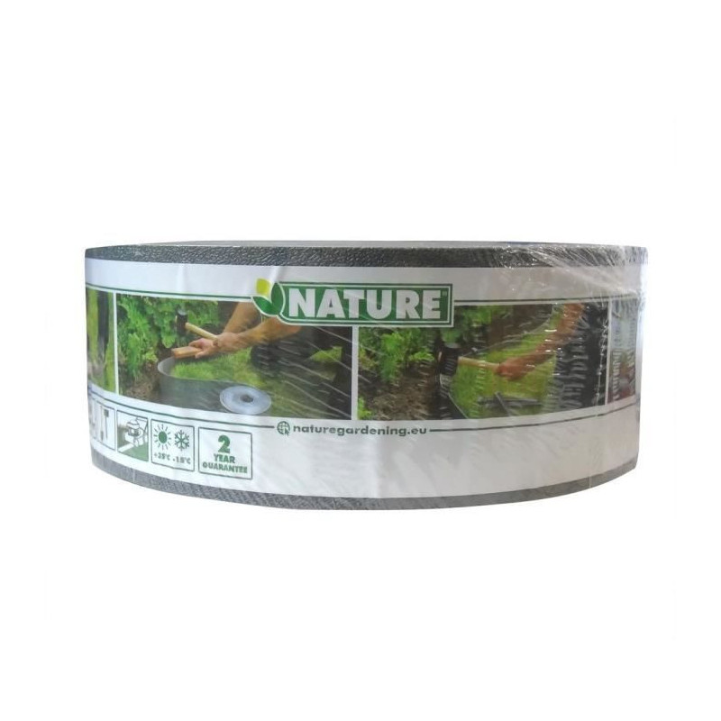 Nature Garden Border - Polyethylene - Thickness 3 mm - Gray - H7.5 cm