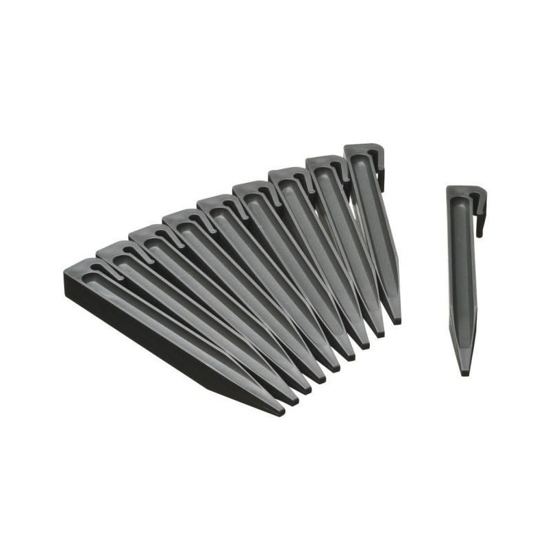 NATURE Lot of 10 anchors for garden border - Polypropylene - Gray - H1