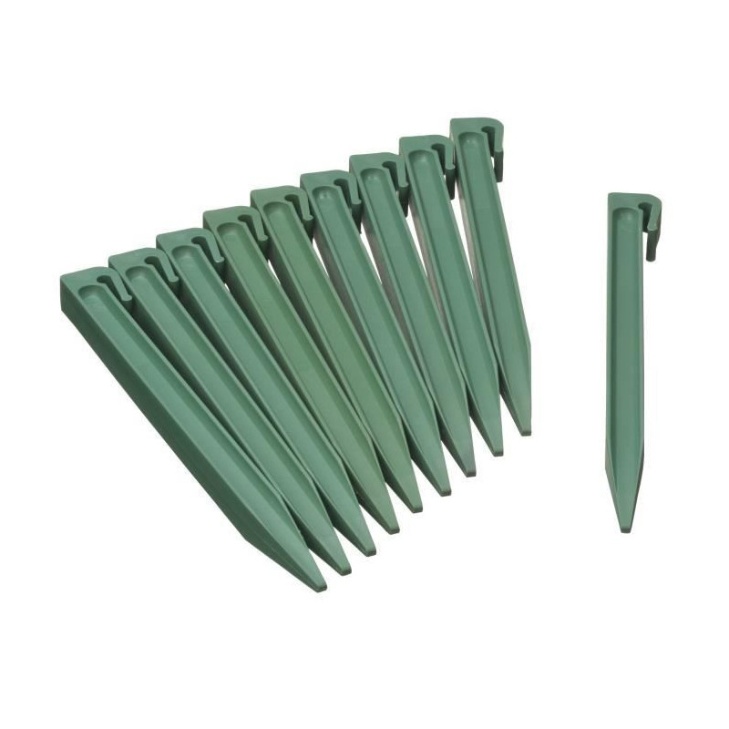Nature sachet of 10 anchors for polypropylene garden border - H 26.7 x