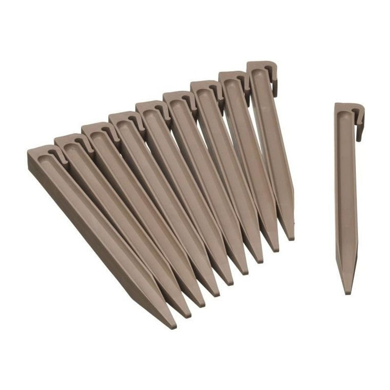 Nature sachet of 10 anchors for polypropylene garden border - H 26.7 x