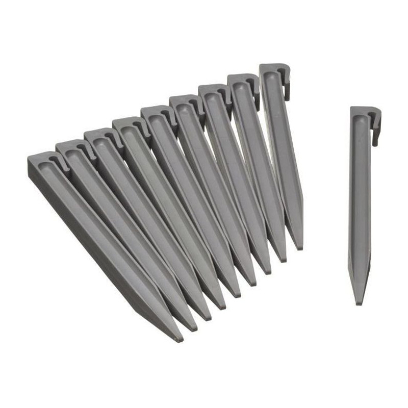 Nature sachet of 10 anchors for polypropylene garden border - H 26.7 x