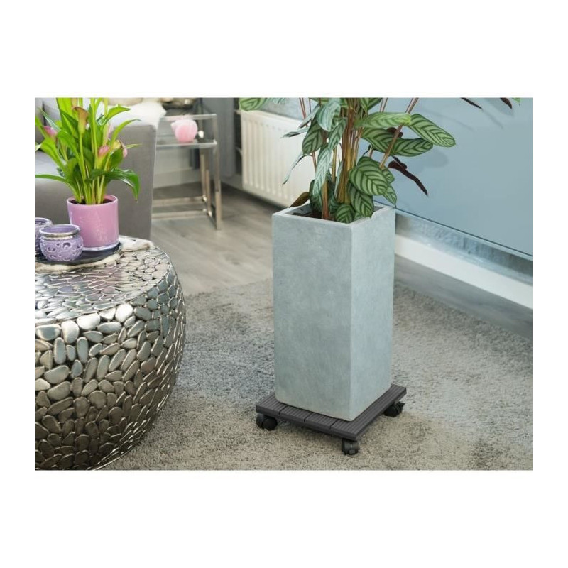NATURE Roller table for plants - Composite wood - H7 x 30 x 30 cm