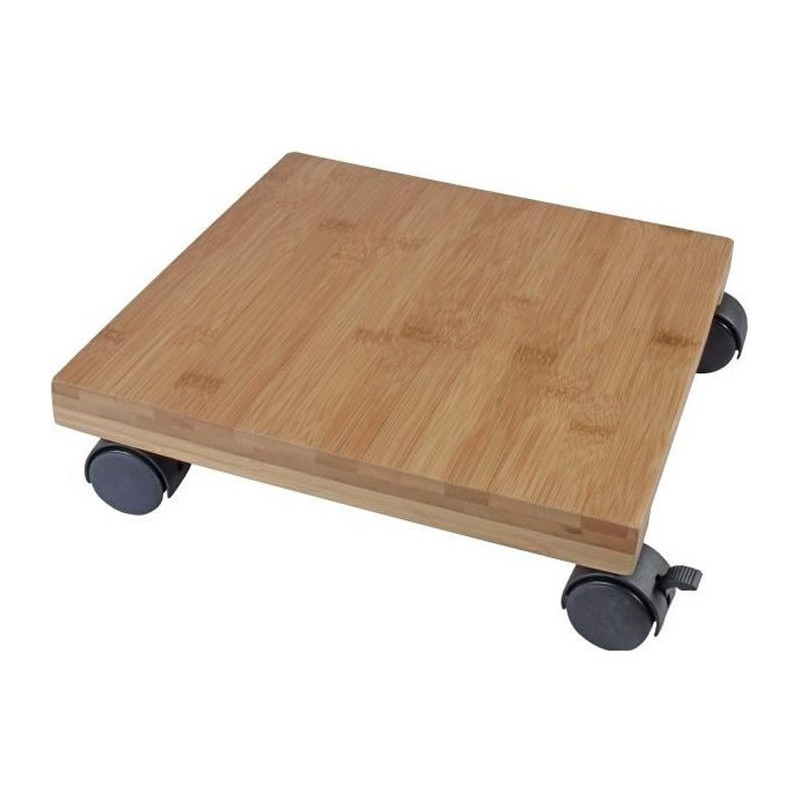 NATURE Roller table for plants - Bamboo composite - H8 x 30 x 30 cm