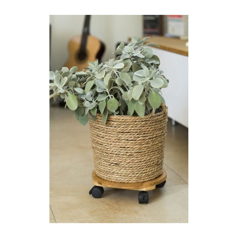 NATURE Roller table for plants - Bamboo composite - H8 x Ø30 cm