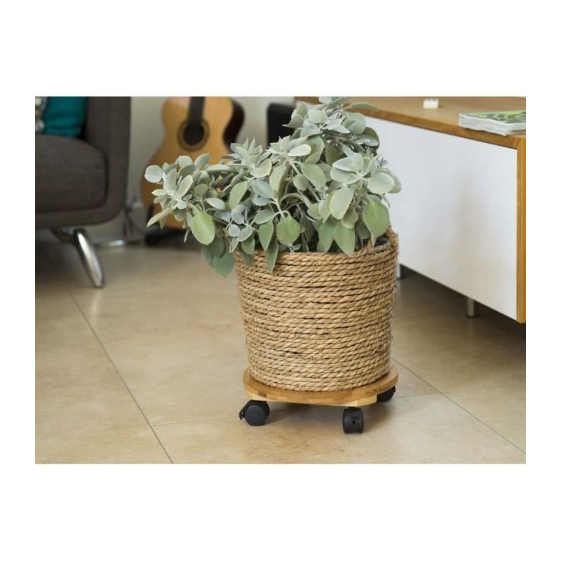 NATURE Roller table for plants - Bamboo composite - H8 x Ø30 cm