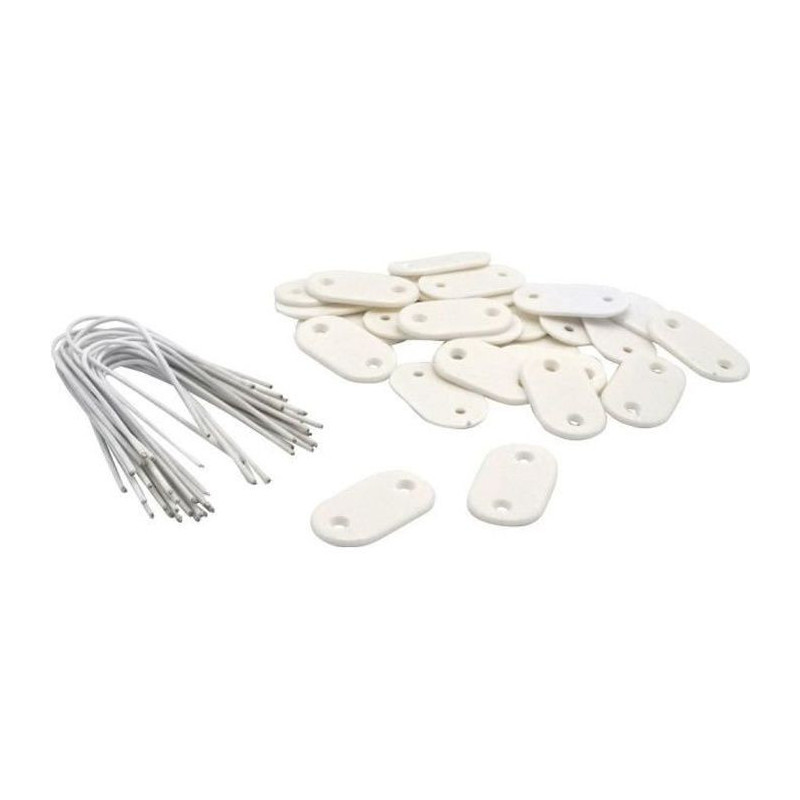 NATURE Set of 26 mesh fasteners - Plastic screens and channels - White
